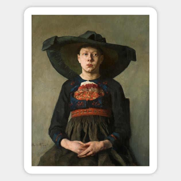 A Bavarian Peasant Girl - Hanna Hirsch-Pauli Sticker by themasters